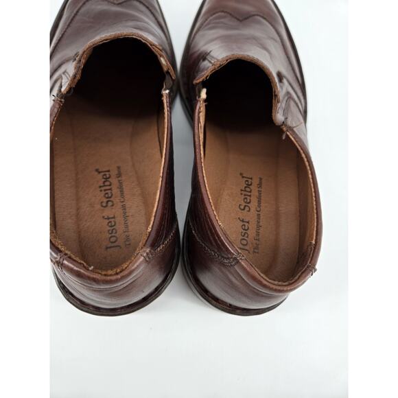Josef Seibel Douglas Marone Brown Leather Slip On Loafers Sz EU 43 US 9.5 - 10 - Picture 9 of 13